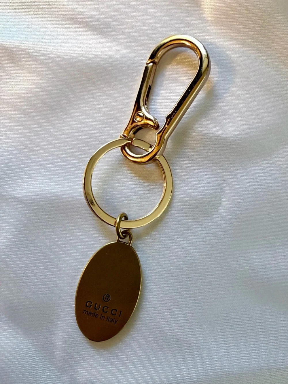 Luxury Gold Bee Keychain with Pink Enamel Oval Charm